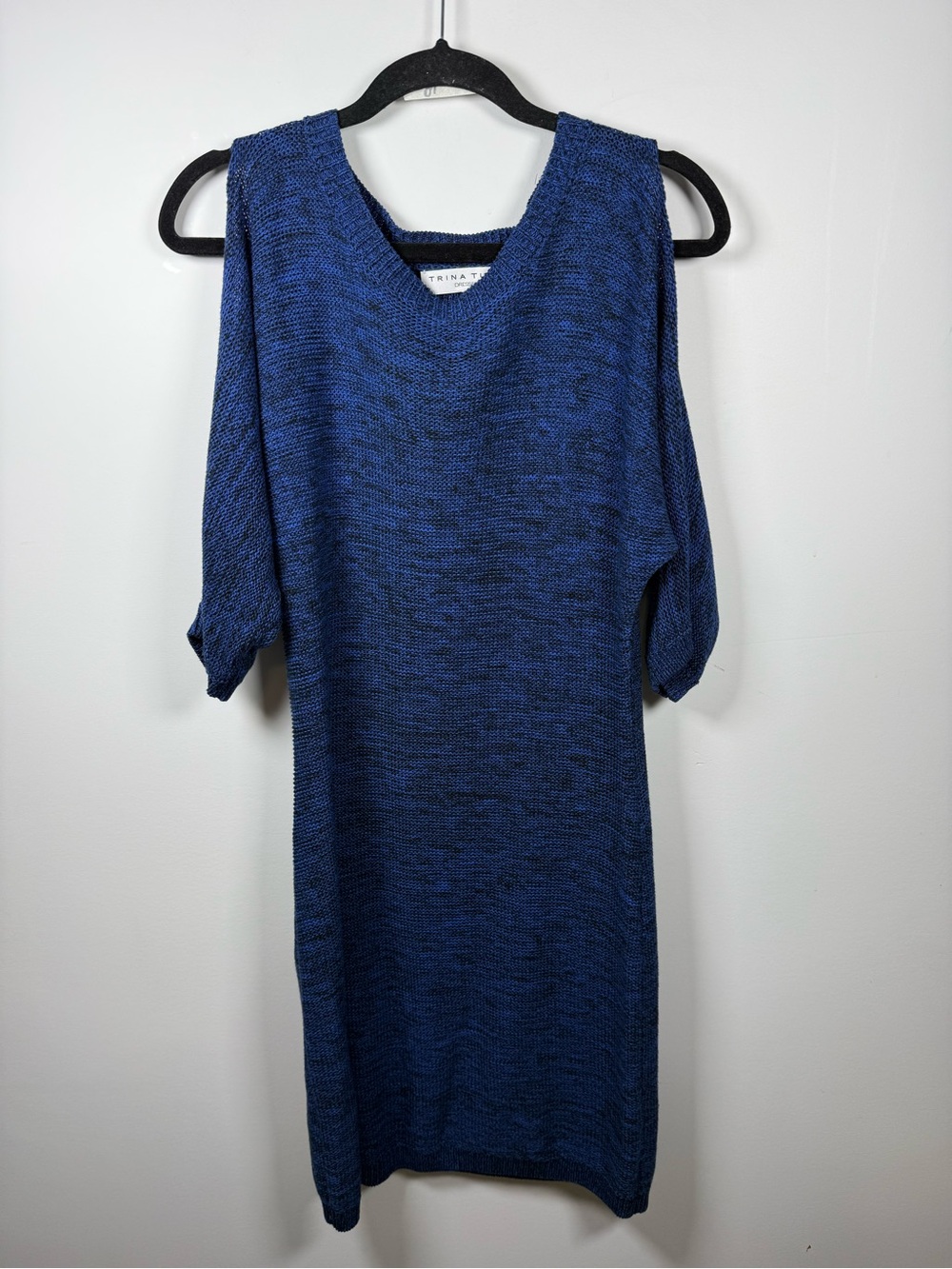 TRINA TURK | Blue Cold Shoulder Knit Dress 18” P2P